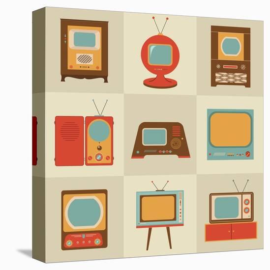 Retro Vintage Tv Set-vector pro-Stretched Canvas