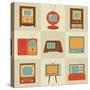 Retro Vintage Tv Set-vector pro-Stretched Canvas