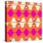 Retro Wave Pattern Orange-null-Stretched Canvas