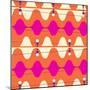 Retro Wave Pattern Orange-null-Mounted Giclee Print
