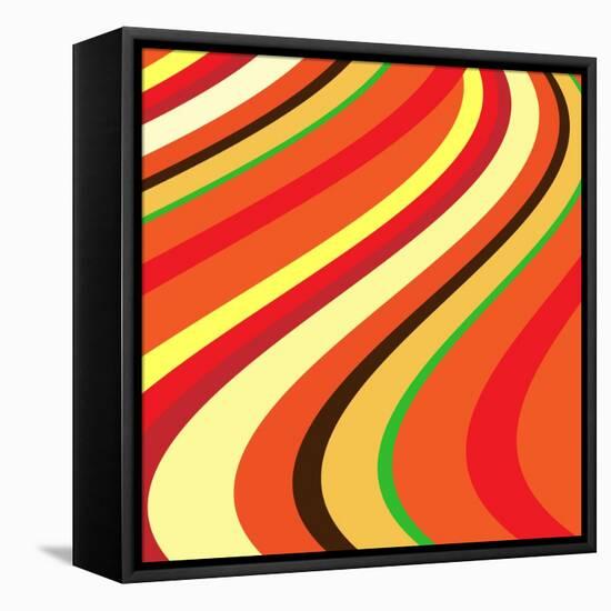 Retro Wave Pattern-null-Framed Stretched Canvas