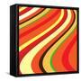 Retro Wave Pattern-null-Framed Stretched Canvas