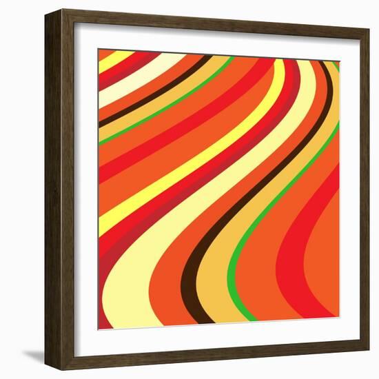 Retro Wave Pattern-null-Framed Giclee Print