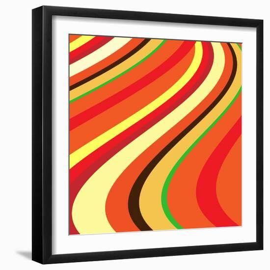 Retro Wave Pattern-null-Framed Giclee Print