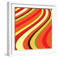 Retro Wave Pattern-null-Framed Giclee Print