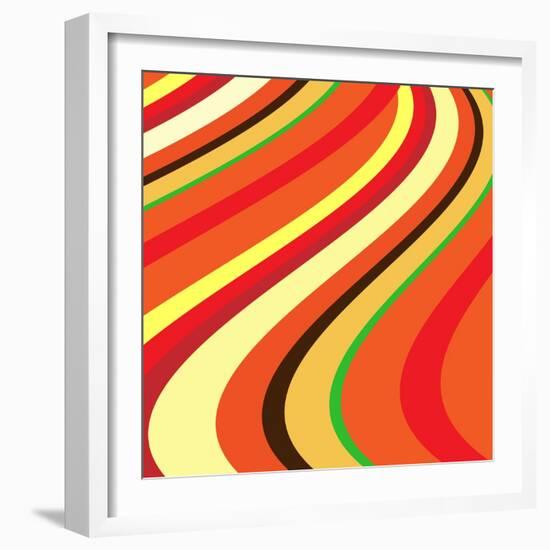 Retro Wave Pattern-null-Framed Giclee Print