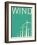 Retro Wind Turbines Illustration-norph-Framed Art Print