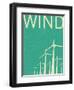 Retro Wind Turbines Illustration-norph-Framed Art Print