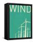 Retro Wind Turbines Illustration-norph-Framed Stretched Canvas