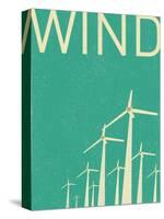 Retro Wind Turbines Illustration-norph-Stretched Canvas