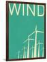 Retro Wind Turbines Illustration-norph-Framed Art Print