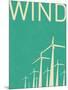 Retro Wind Turbines Illustration-norph-Mounted Art Print