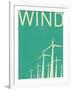 Retro Wind Turbines Illustration-norph-Framed Art Print