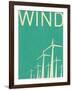 Retro Wind Turbines Illustration-norph-Framed Art Print