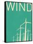Retro Wind Turbines Illustration-norph-Framed Stretched Canvas