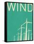 Retro Wind Turbines Illustration-norph-Framed Stretched Canvas