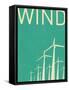 Retro Wind Turbines Illustration-norph-Framed Stretched Canvas