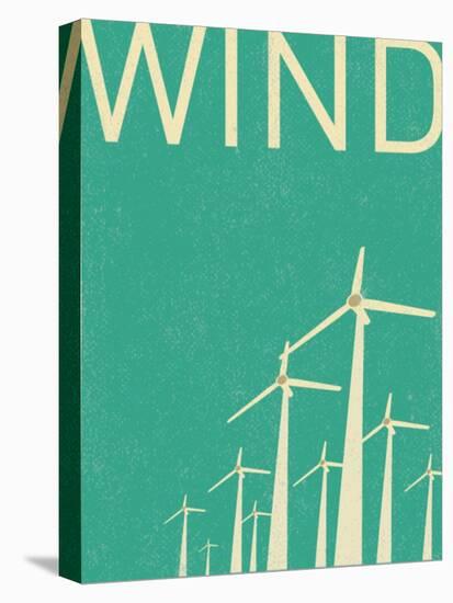 Retro Wind Turbines Illustration-norph-Stretched Canvas