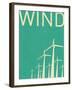 Retro Wind Turbines Illustration-norph-Framed Art Print