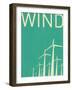 Retro Wind Turbines Illustration-norph-Framed Art Print