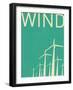 Retro Wind Turbines Illustration-norph-Framed Art Print