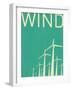 Retro Wind Turbines Illustration-norph-Framed Art Print