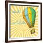 Retro With Hot Air Balloon; Also Available In My Gallery-Danussa-Framed Premium Giclee Print