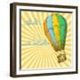 Retro With Hot Air Balloon; Also Available In My Gallery-Danussa-Framed Art Print