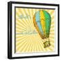 Retro With Hot Air Balloon; Also Available In My Gallery-Danussa-Framed Art Print