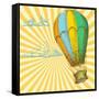 Retro With Hot Air Balloon; Also Available In My Gallery-Danussa-Framed Stretched Canvas