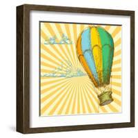 Retro With Hot Air Balloon; Also Available In My Gallery-Danussa-Framed Art Print