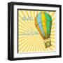Retro With Hot Air Balloon; Also Available In My Gallery-Danussa-Framed Art Print