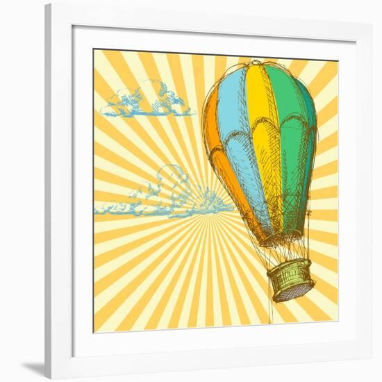 Retro With Hot Air Balloon; Also Available In My Gallery-Danussa-Framed Art Print