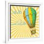 Retro With Hot Air Balloon; Also Available In My Gallery-Danussa-Framed Art Print