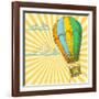 Retro With Hot Air Balloon; Also Available In My Gallery-Danussa-Framed Art Print