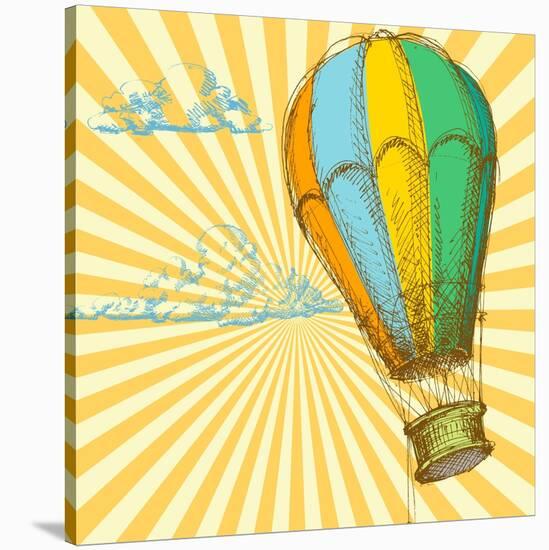 Retro With Hot Air Balloon; Also Available In My Gallery-Danussa-Stretched Canvas