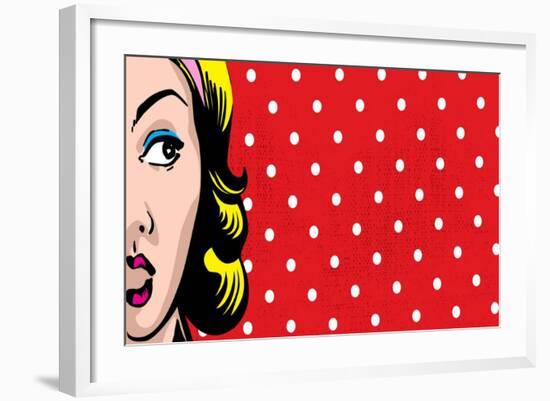 Retro Woman Comics Style-lavitrei-Framed Art Print