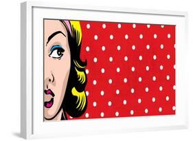 Retro Woman Comics Style-lavitrei-Framed Art Print