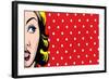 Retro Woman Comics Style-lavitrei-Framed Art Print