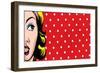 Retro Woman Comics Style-lavitrei-Framed Art Print