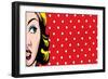 Retro Woman Comics Style-lavitrei-Framed Art Print