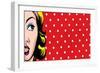 Retro Woman Comics Style-lavitrei-Framed Art Print