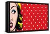 Retro Woman Comics Style-lavitrei-Framed Stretched Canvas