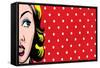 Retro Woman Comics Style-lavitrei-Framed Stretched Canvas
