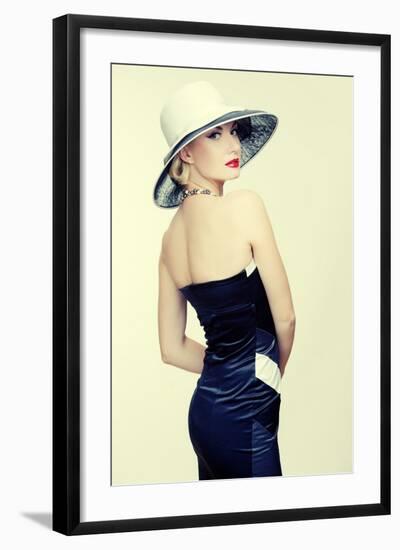 Retro Woman In Hat-NejroN Photo-Framed Photographic Print