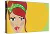 Retro Woman Shh-Aleksa_D-Stretched Canvas