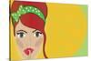 Retro Woman Shh-Aleksa_D-Stretched Canvas