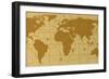 Retro World Map With Compass Rose-dmstudio-Framed Premium Giclee Print