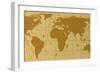 Retro World Map With Compass Rose-dmstudio-Framed Premium Giclee Print