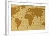 Retro World Map With Compass Rose-dmstudio-Framed Art Print